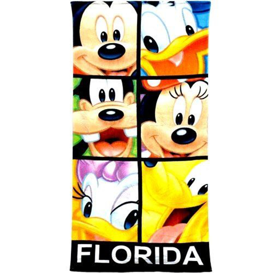 Picture of Mickey Mouse and Friends Blocked Out Minnie Goofy Pluto Doanld Daisy Beach Towel