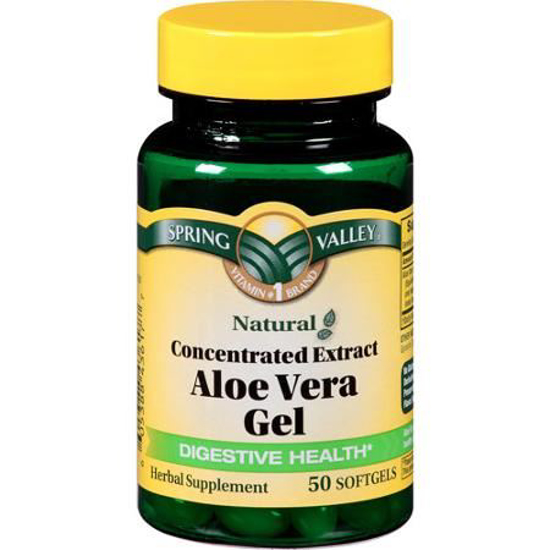 Picture of Spring Valley - Aloe Vera Gel 25 mg, Concentrated Extract, 50 Softgels