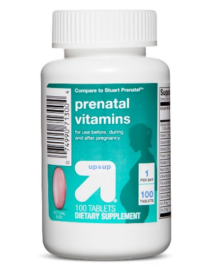 Picture of Up & Up Prenatal Vitamins Dietary Supplement, Compare to Stuart Prenatal, 100 Tablets