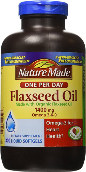 Picture of Nature Made Organic Flaxseed Oil 1400 mg Omega-3-6-9 for Heart Health - 300 Softgels
