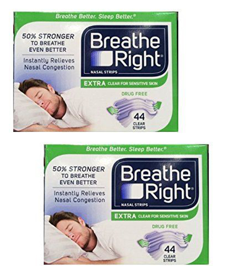 Picture of Breathe Right Nasal Strips Extra, Sensative Skin : 88 Clear Strips