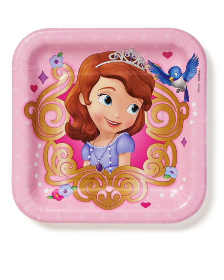 Picture of American Greetings Sofia the First 7" Square Plate, 8 Count, Party Supplies Novelty