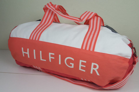 Picture of Tommy Hilfiger Colorblock Signature Duffle Bag Coral White