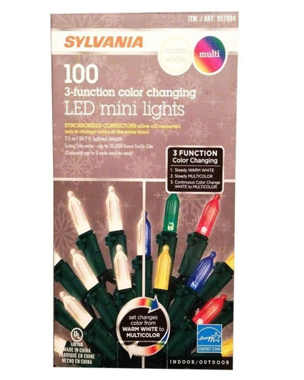 Picture of Sylvania LED 3-Function Color Changing Mini Lights - Perfect for the Holidays