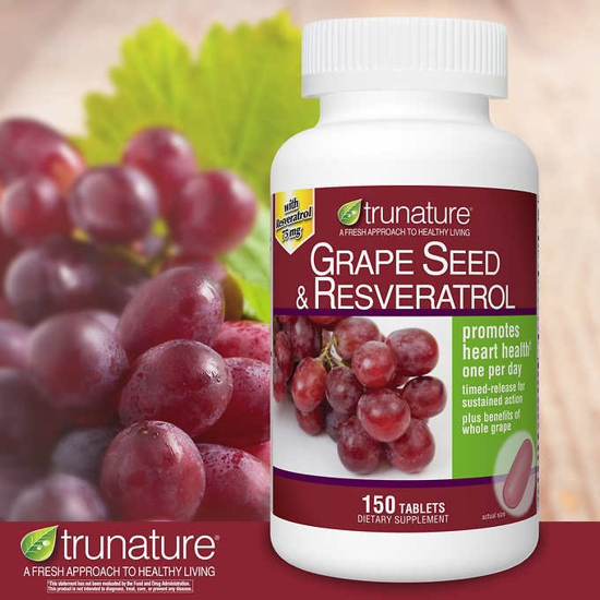 Picture of trunature Grape Seed and Resveratrol 150 Tablets