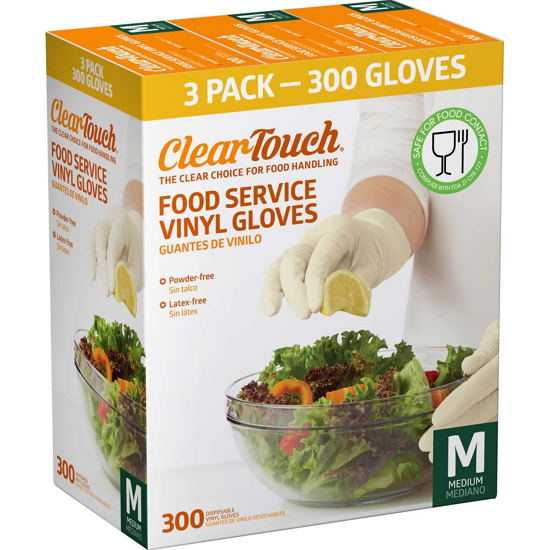 Picture of ClearTouch - Food Service Vinyl Gloves - 300 Count (Medium)