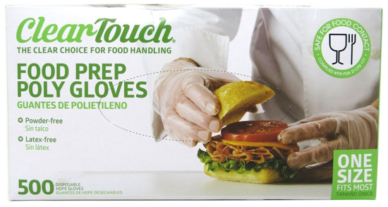 Picture of Disposable Gloves Food Preparation Poly Gloves Disposable Food Gloves Latex & Powder Free 3 Box 1500 Gloves