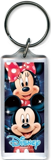 Picture of Disney Mickey mouse Minnie Heads lucite Plastic Keychain