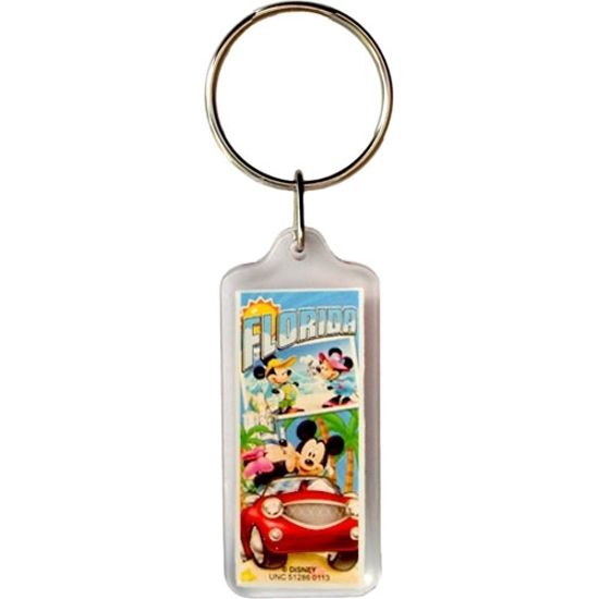 Picture of Disney Mickey and Minnie Mouse Postcard Keychain (Florida Namedrop)