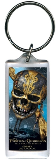 Picture of Disney Skull and Bones Pirates Lucite Rectangle Keychain
