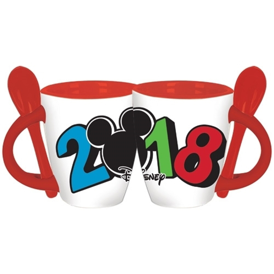 Picture of Disney 2018 Simply Dated Mickey Mouse Head Espresso Spoon Mug with Spoon
