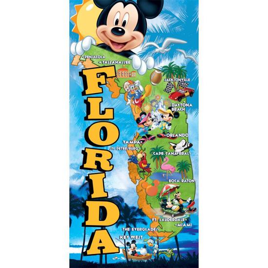 Picture of Disney Florida Map Beach Towel (Florida Namedrop)