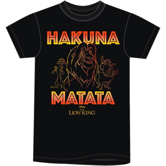 Picture of Disney Mens T Shirt Lion King Hakuna Matata Black T-Shirt