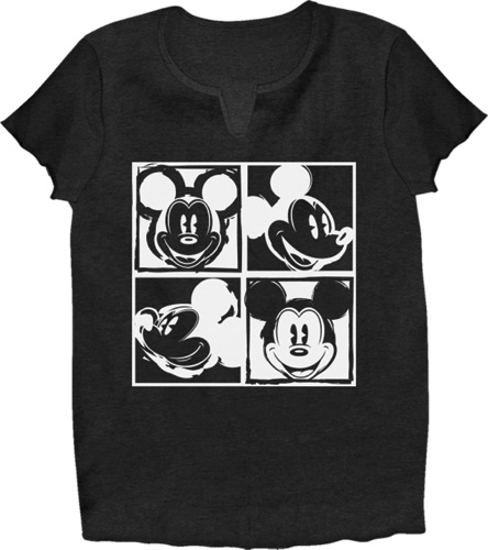Picture of Disney Adult V-Neck Shirt Mickey Warhol Black