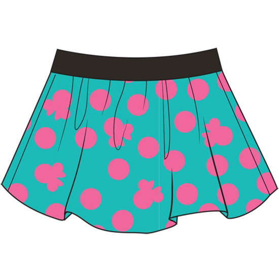 Picture of Disney Youth Girls Skort Skirt/Short Girly Minnie Print Teal Pink