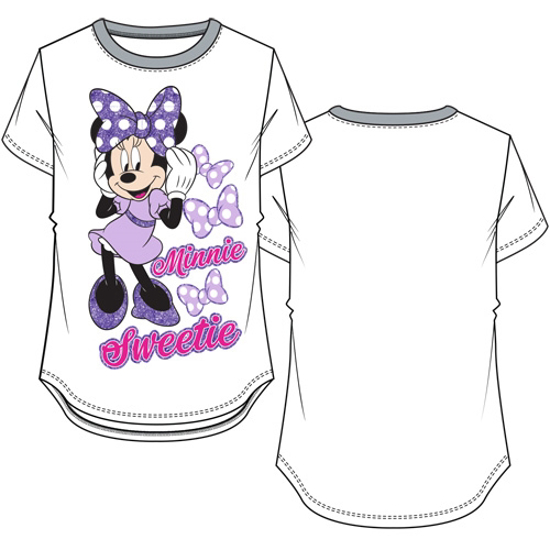 Picture of Disney Youth Girls Ringer Tee Minnie Sweetie White & Gray