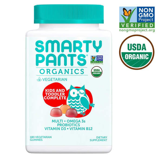 Picture of Smarty Pants USDA Organic Kids & Toddler Complete Multivitamin 180 Vegetarian Gummies