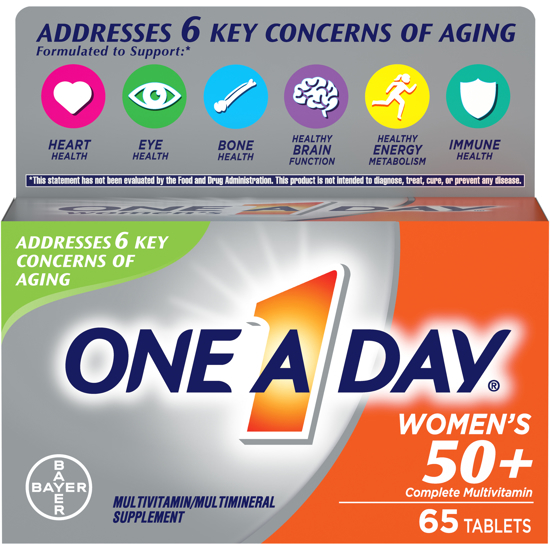 Picture of One A Day Women's 50+ Multivitamin Tablets Multivitamins for Women 65 Ct