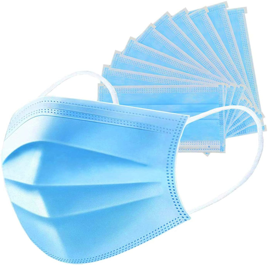 25 unit Disposable Face Masks 3 Ply Non-Woven Fabric Soft & Comfortable Safety Cover Guard against unseen airborne substances Pollen Smoke Air Pollution with Free Resealable Bag