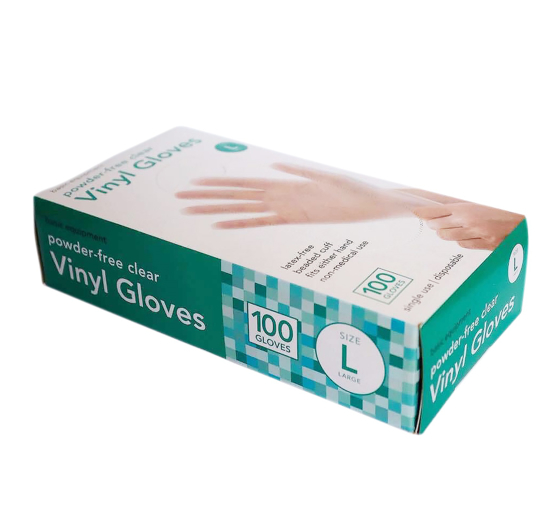 Basic Equipment Large Vinyl Disposable Gloves 100 ct