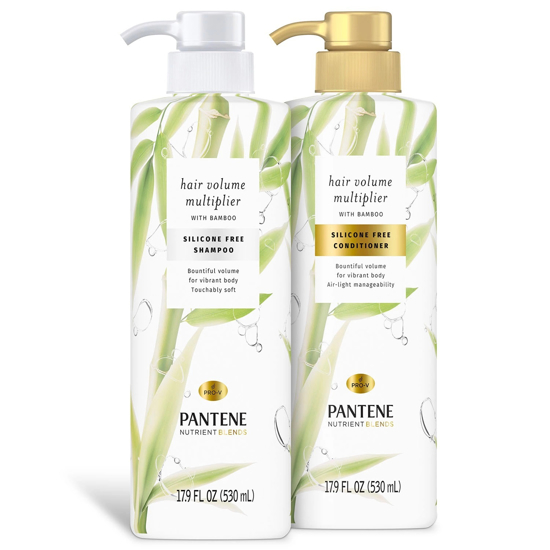 Pantene Nutrient Blends Hair Volume Multiplier with Bamboo, Dual Pack 17.9 fl. oz. ea.