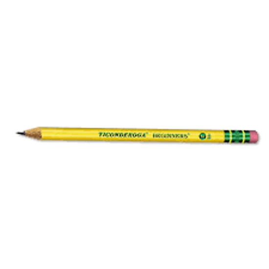 Dixon Ticonderoga Beginners Wood Pencil with Eraser HB 2 Yellow Barrel 12pk