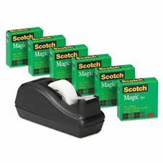 Scotch Scotch Magic Tape 3/4" x 1000" 1" Core Black 6 Pack