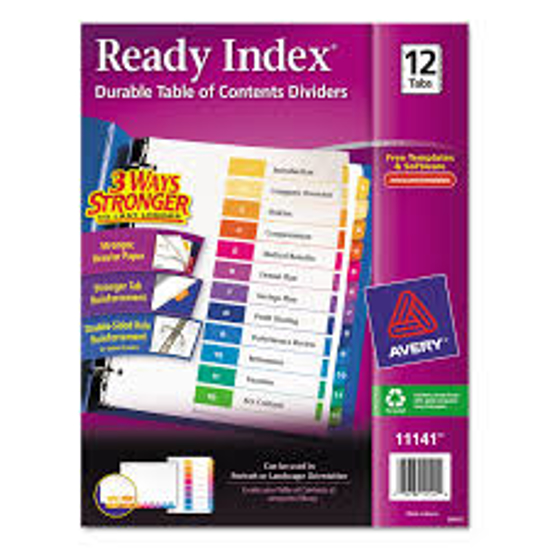Avery Customizable TOC Ready Index Multicolor Dividers 12 Tab Letter
