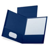Oxford Contour Two Pocket Recycled Paper Folder 100 Sheet Capacity Dark Blue