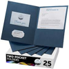 Oxford Linen Finish Twin Pocket Folders Letter Navy 25 Box
