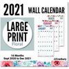Blueline 3 Month Wall Calendar 12.25 x 27 Floral 2021