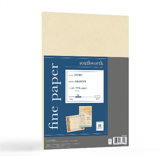 Southworth Fine Paper 8.5" X 11" 24 lb 90 Gsm Granite Finish Ivory 80 Sheets