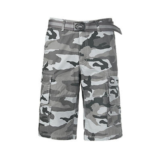 Ecko Unlimited Belted Messenger Cargo Shorts, Size 38 - Street Camo