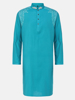 Picture of Turquoise Erri Embroidered Viscose-Cotton Panjabi
