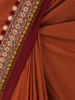 Picture of Rust Nakshi Kantha Embroidered Silk Saree