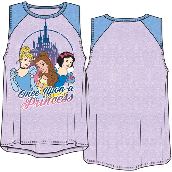 Picture of Youth Girls Raglan Tank Top Once Upon A Princess Cinderella Bella Snow White Lilac & Periwinkle