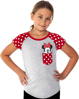 Picture of Disney Youth Minnie Peeking Pocket T-shirt Gray Medium