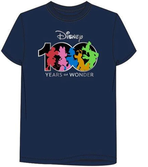 Picture of Disney 100 Years of Wonder Short Sleeve Shirt Navy Adults Small