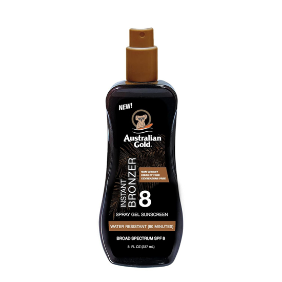 Picture of Australian Gold Spray Gel Sunscreen with Instant Bronzer SPF 8 237mL