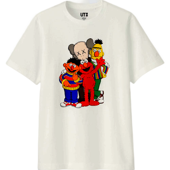 Picture of Kaws Uniqlo Sesame Street T Shirt Size 2XL White