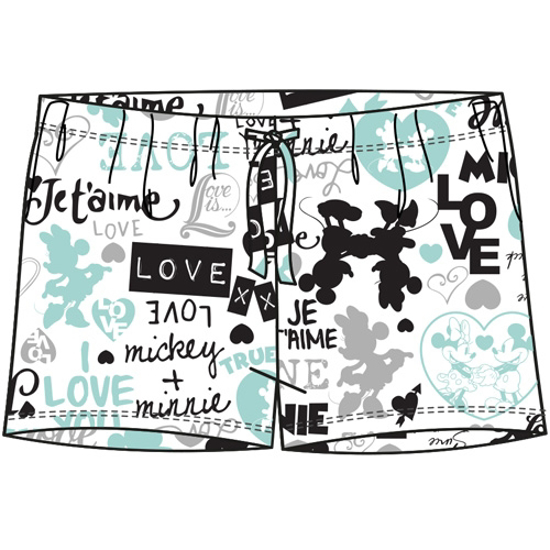 Picture of Disney Mickey & Minnie Love All Over Print Mint & Black Shorts