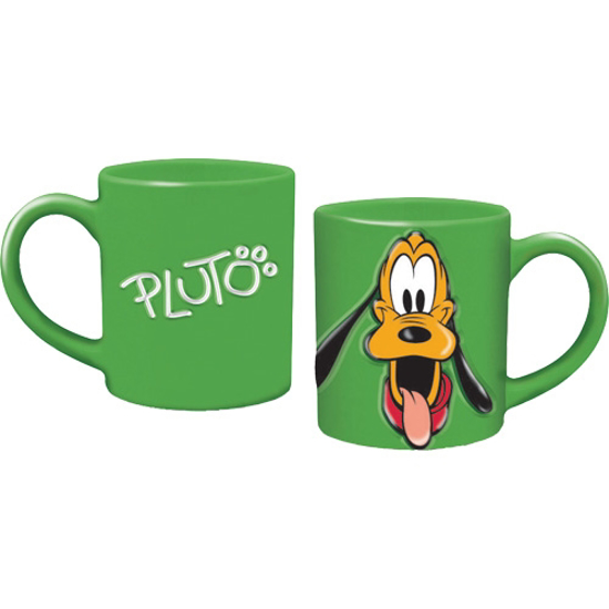 Picture of Disney Pluto Full Face 3D Text Relief 11oz Mug Green