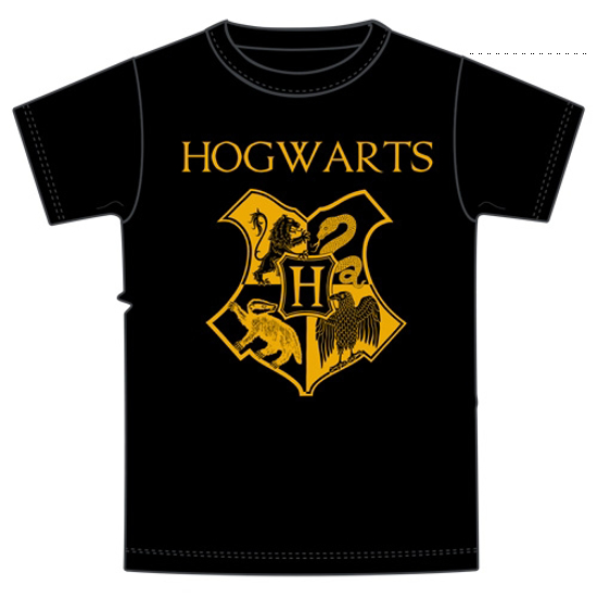 Picture of Disney Harry Potter Golden Hogwarts Shield Youth Tee Black