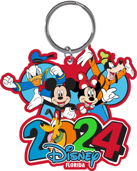 Picture of Disney Mickey Mouse 2024 Burst Group Laser Cut Keychain Florida Namedrop