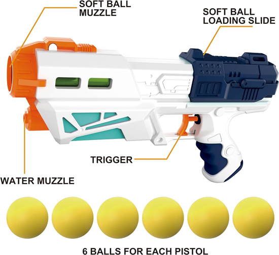 Picture of Aqua Storm 2 in 1 Water & Ball Gun in Double Clamshell With 6 Balls