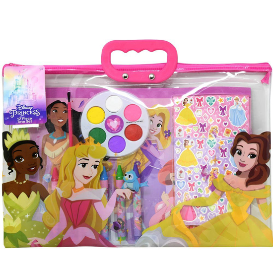 Picture of Disney Princess All-in-One 12pcs Stationery Art Gift Set in Zipper Tote Bag