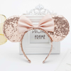 Picture of Disney Minnie Mouse Sequin Rose Gold Mouse Ears Bow Headband