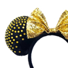 Picture of Minnie Ears Headband With Rhinestones Black With Gold