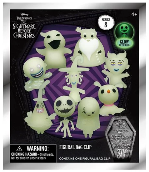 Picture of Nightmare Before Christmas Series 8 Glow In The Dark Bag Clips Random Mystery Bag
