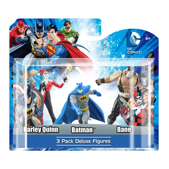 Picture of DC Comics Harley Quinn Batman Bane 4 Inch Collectible 3 Pack Deluxe Figures